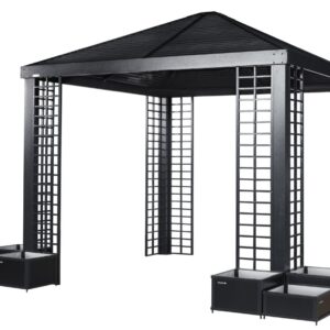 Gazebo à cadre d'aluminium Havana 10 x 10 pi de Sojag avec jardinières